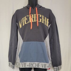 VIE±RICHE/Men's Colorblock Hoodie - Gray/Size L/MSRP$98.00/NWT